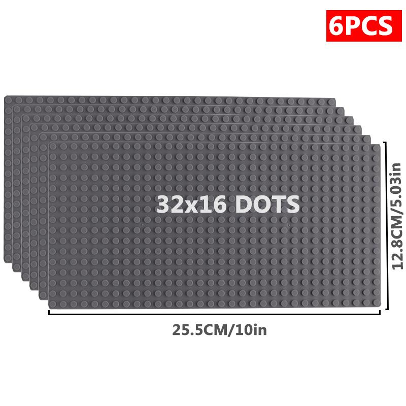 6pcs/set Base Plate 32*32 32*16 Studs Classic Figures Building Blocks Plates Bricks Baseplate Blocks Children Toys For Kid Gifts