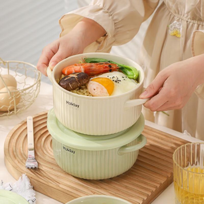 FumaiDe Enamel Noodle Bowl Set with Cutlery