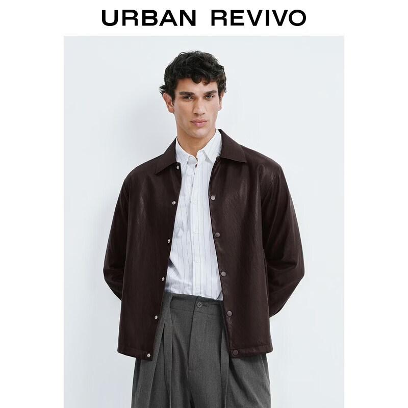 UR Men s Casual PU Lapel Jacket S