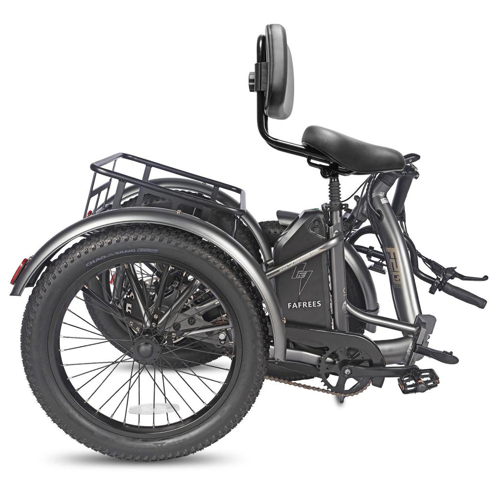 FAFREES F20 Mate L2E-P certified,20x3.0" folding electric cargo tricycle,48V 23.45ah,500W,3 riding modes,maximum assisted range of up to 125km.