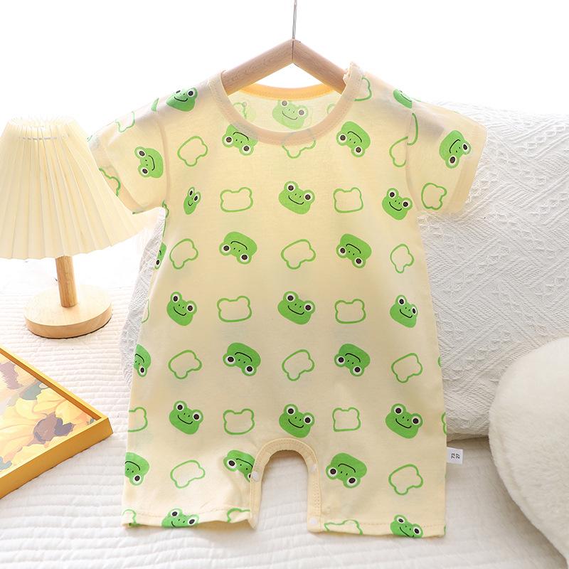 Zomerjongen Baby 0-1 Jaar Meisje Dunne Korte Mouw Cartoon Baby Onesie Romper