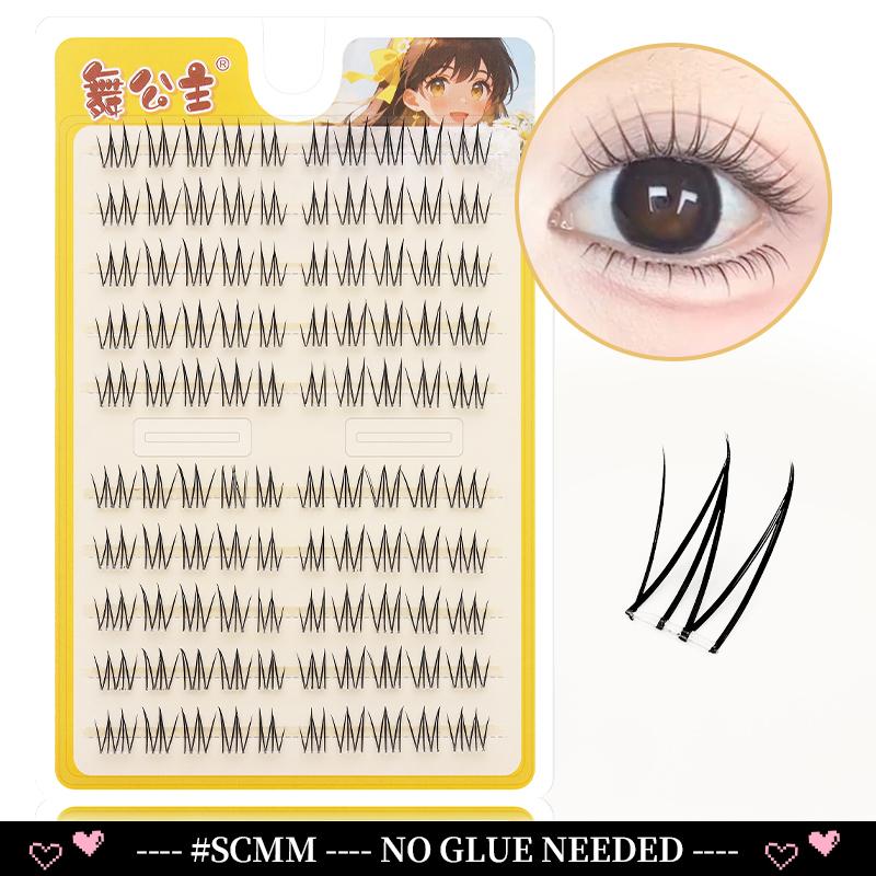 10 Rows Cluster Cat Eye No Glue Lashes Reusable Self Adhesive Glue Free Eyelash Natural Lash Manga Anime Lashes Cluster