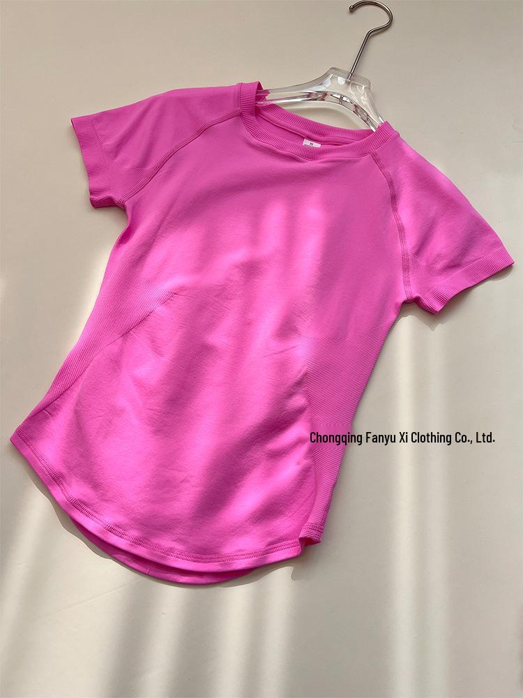 DFYNE Damen nahtloses hoch elastisches feuchtigkeitsableitendes kurzärmeliges Sport-T-Shirt