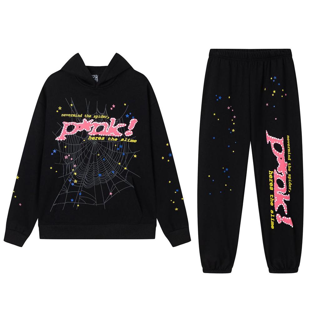 SP5der Spinnenweb Plus Velours Hoodie & Joggingbroek Set - Unisex Trendy Streetwear