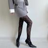 Women Girls Japanese Style Hollowed Out Mesh Tights Stockings Elegant Plaids Jacquard Pattern Fishnet Pantyhose Hosiery