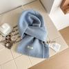 Gestrickter Schal Damen Wolle Winter Warme Schals Helles Einfarbiges Design Verdickter Schal Weicher Kaschmir-Pashmina Hals