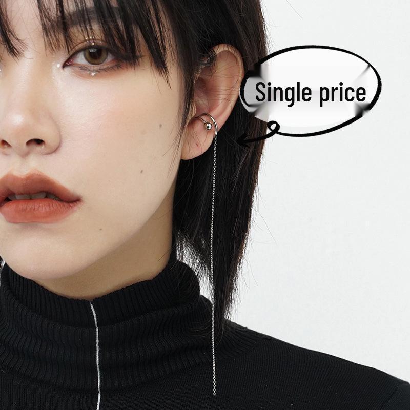 European & American Twist Long Tassel Clip-On Ear Cuff for Women