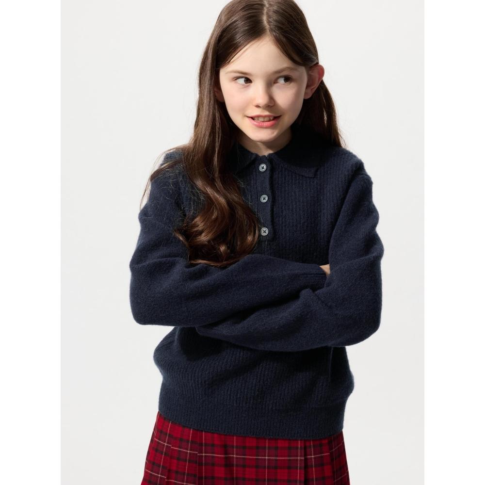 Uniqlo Girls Supleyan Polo Sweater