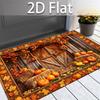 KAFULAM Autumn Leaf Pumpkin Mat Suitable for Indoor/Outdoor Use, Thick Soft Machine-Washable Suitable for Bathrooms, Kitchens, Fall Decor with PVC Bac