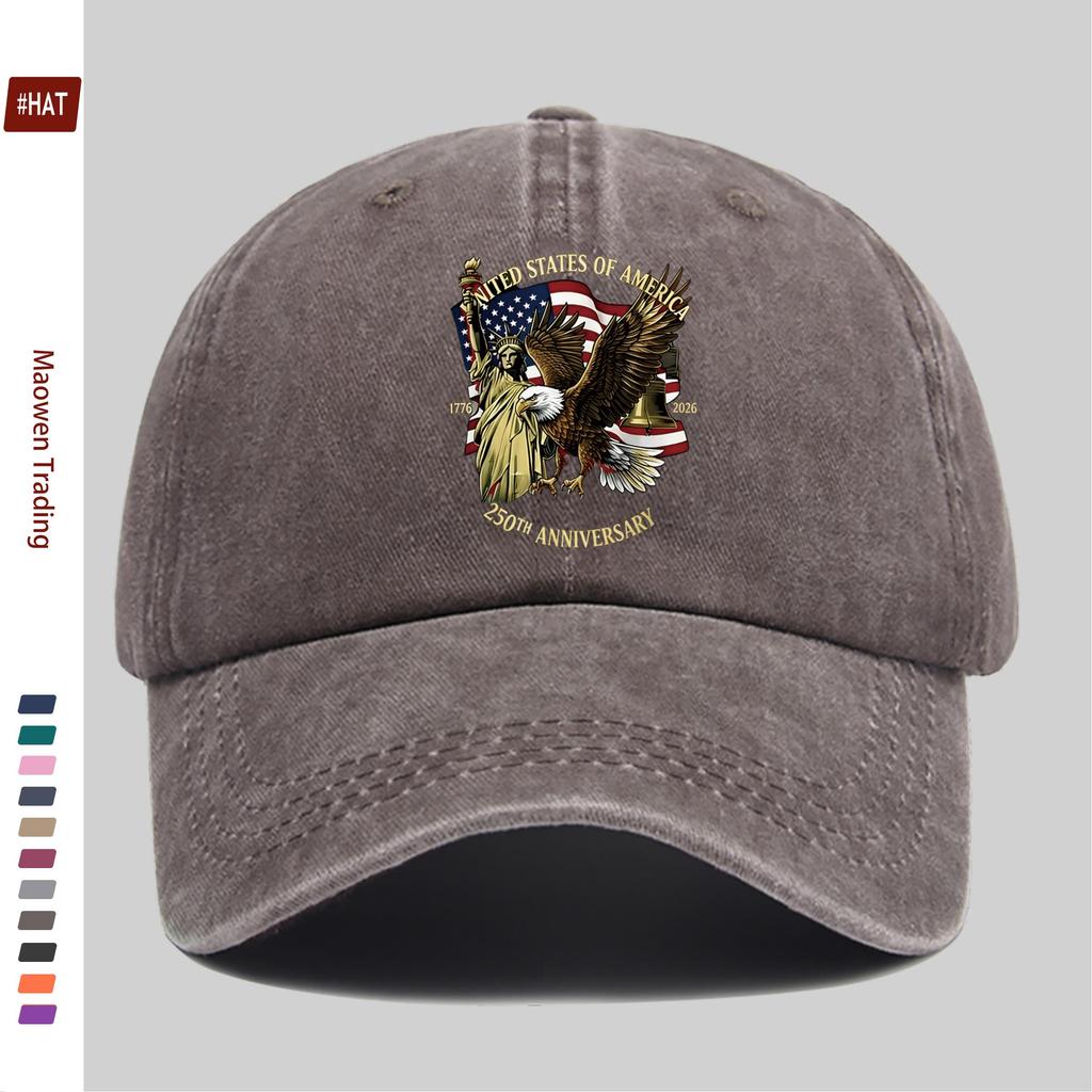 pc US Founding Th Anniversary Commemorative Pattern Printed Baseball Cap US Flag  And Statue of Liberty Pattern Casual D