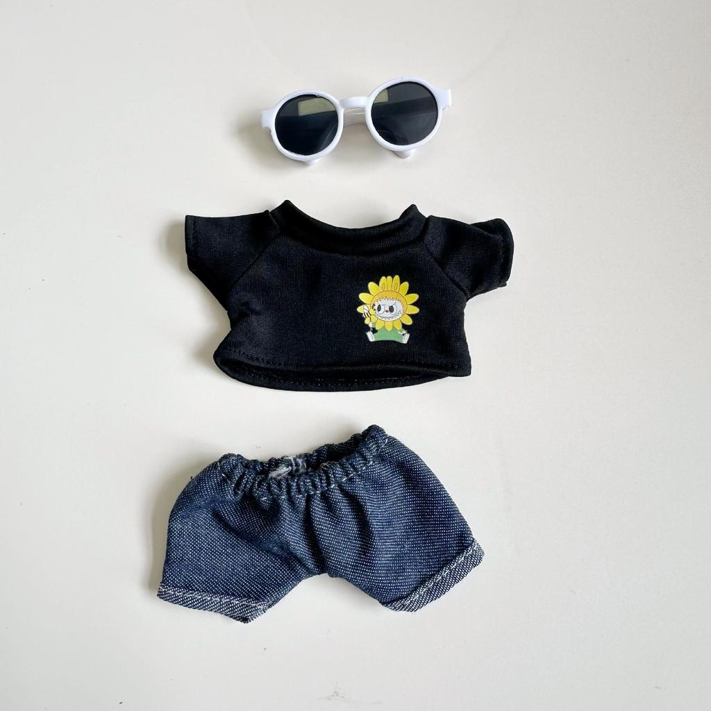 Clothes only] On ortwo generations of LABUBU doll clothes Labubu sat at the party and replaced the black shirt and glasses suit.