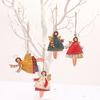 4 Pieces Christmas Metal Angle Tree Ornaments,Color Girl Small Angel  With Hanging String For Christmas Tree Decorations