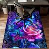 1PC Custom Name Floral Butterfly Art" Theme Floor Mat Ideal for Living Room, Game Rooms, Office, Bedroom,Floor Mat Playful Design