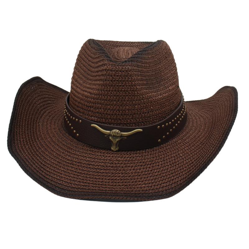 Tibetan Men'S And Women'S Top Hats Cross-Border Foreign Trade Windbreak Rope Spring And Summer Bohemian Western Cowboy Straw Hat
