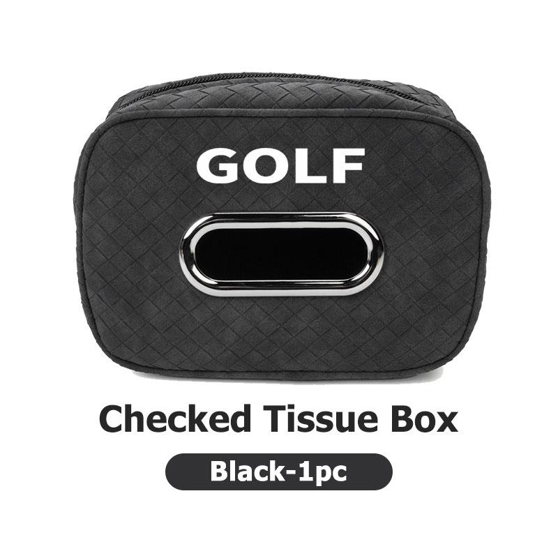 137Car Tissue Box Checkered Napkin Paper Storage Bag Organizer For Volkswagen VW Golf Jetta Passat mk4 mk5 mk6 CC B5 B6 B7 Golf
