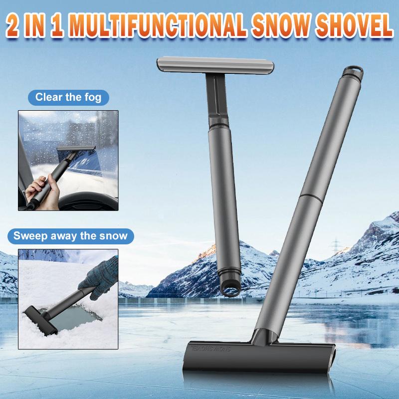 2in1 Car Multi-Function Snow Shovel Anti-Fogging Cleaning Windshield Snow Removal Shovel Clean Glass Brush TPU Winter Snow Brush Shovel Tool