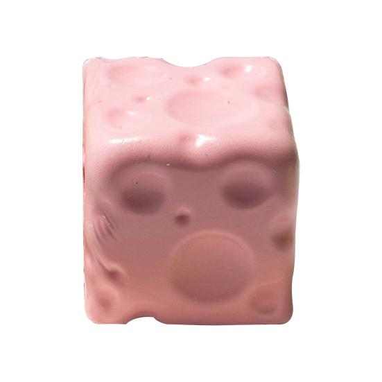 Cheese Stress Reliever Fake Squeeze Toy, Anxiety Relief Cube Sensory Shaped Toy Slow Rising Pinch Home Office Relaxation Tool Shape