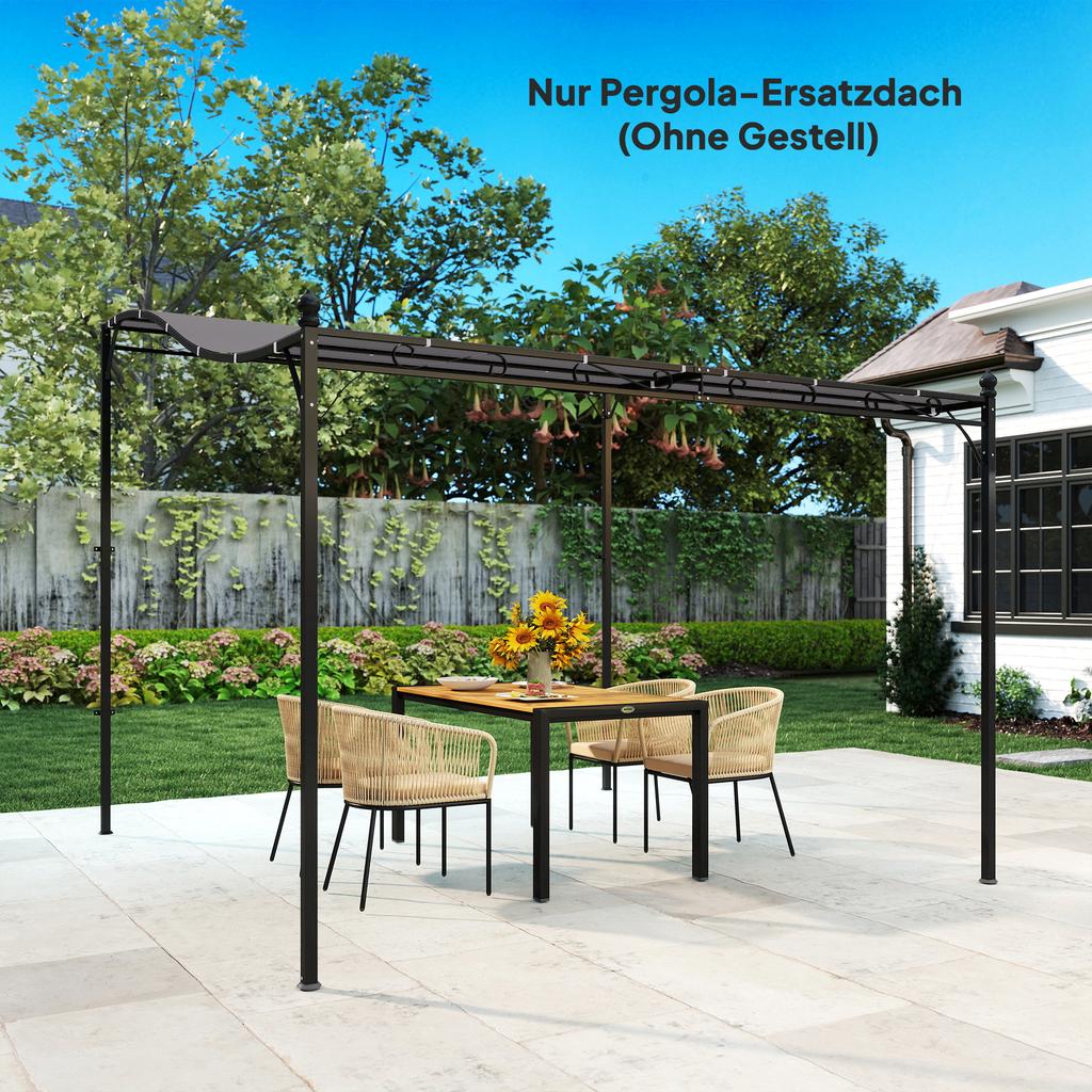 Replacement Roof for Pergola Sun Sail for Patio Roofing Replacement Roof Tarp for 3 X 3 M Gazebo 298x293 Cm Dark Grey