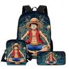 One Piece 15-Inch Mochila 3 PCS Lightweight Durable School Backpack With Crossbody Bag And Pencil Case For Boys Girls Ages 6-10