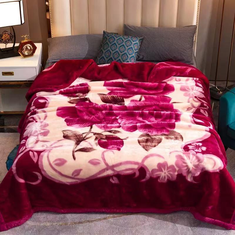 Double-Sided Fleece Raschel Blanket - Cozy Winter Wedding & Office Nap Gift