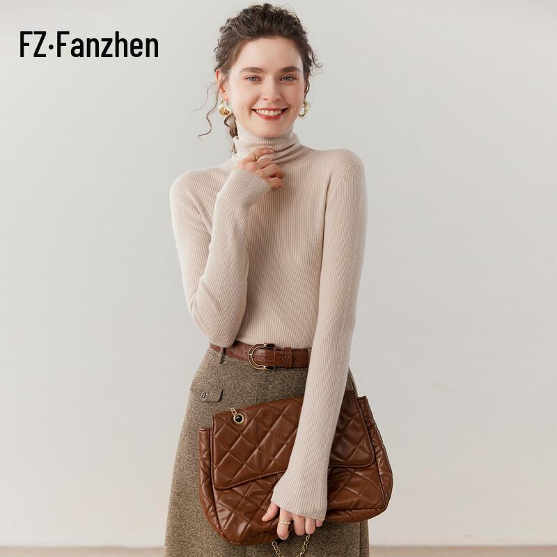 Fanzhen Women's Cashmere Turtleneck Sweater