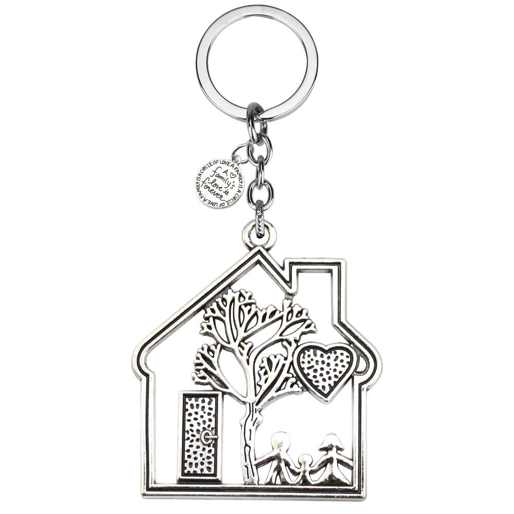 Ключница Дом Любовь Семья Подвеска на Рюкзак Маленький Подарок серебряный