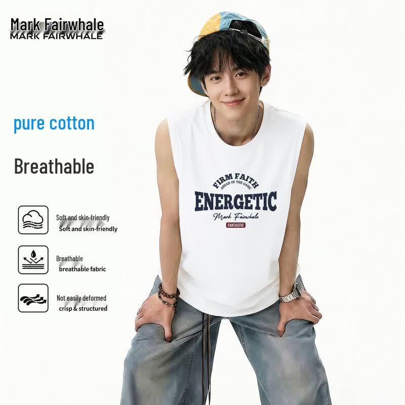 Mark Fairwhale Men s Pure Cotton Sleeveless Vest T-Shirt 3XL