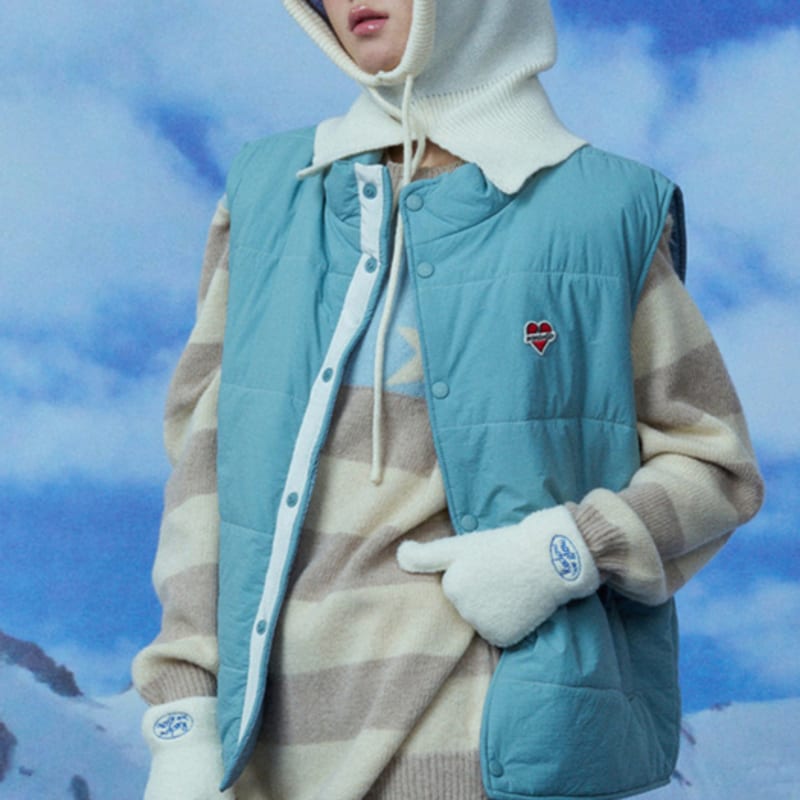 RECLOW FLUFFY LOGO MITTEN GLOVE IVORY