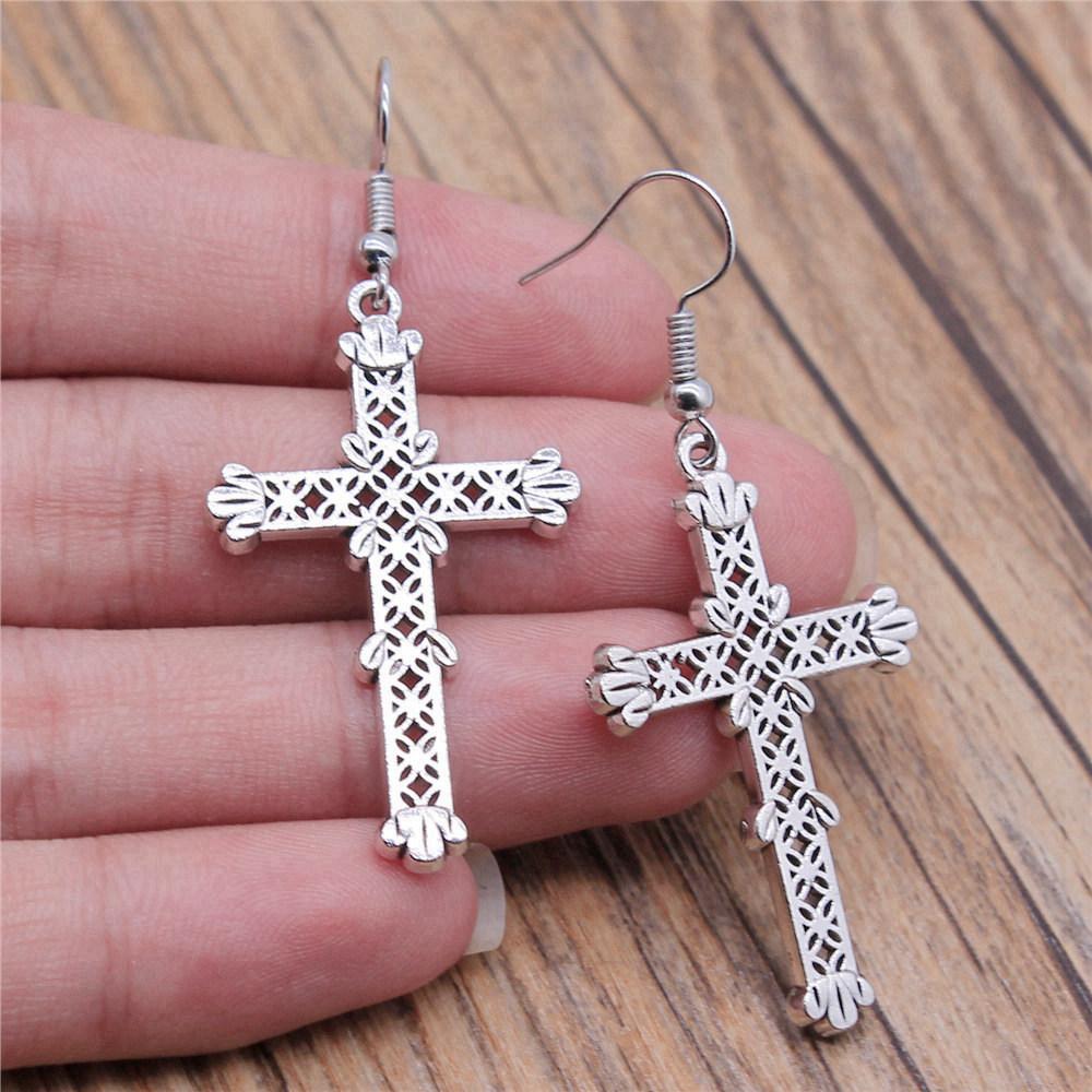 Casual Handmade Cross Amulet Drop Earrings Thoughtful Friendship Gift for Office Wear