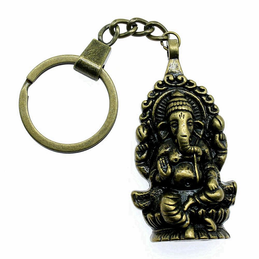 Pendentifs Porte-clés Éléphant Amoureux des Animaux Bijoux en Métal Artisanat Anneau 30mm
