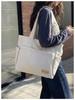 Retro Multi-Pocket Canvas Tote - Large Capacity Korean Style Shoulder Bag for Women