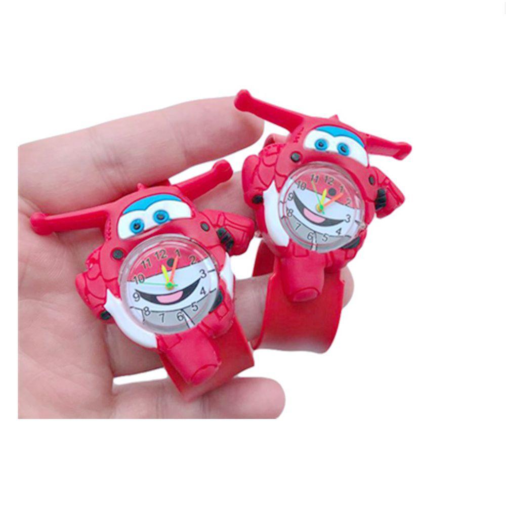 1 Stück Cartoon-Uhr Super Wings Flugzeug Actionfiguren Silikon-Armband PVC-Modell Kindergeschenk Spielzeug