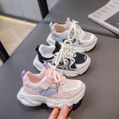 Girls' Sports Shoes 2025 Spring and Autumn New Breathable Mesh Shoes Soft-soled Running Shoes Boys' Dad Shoes Fashion Casual Shoes