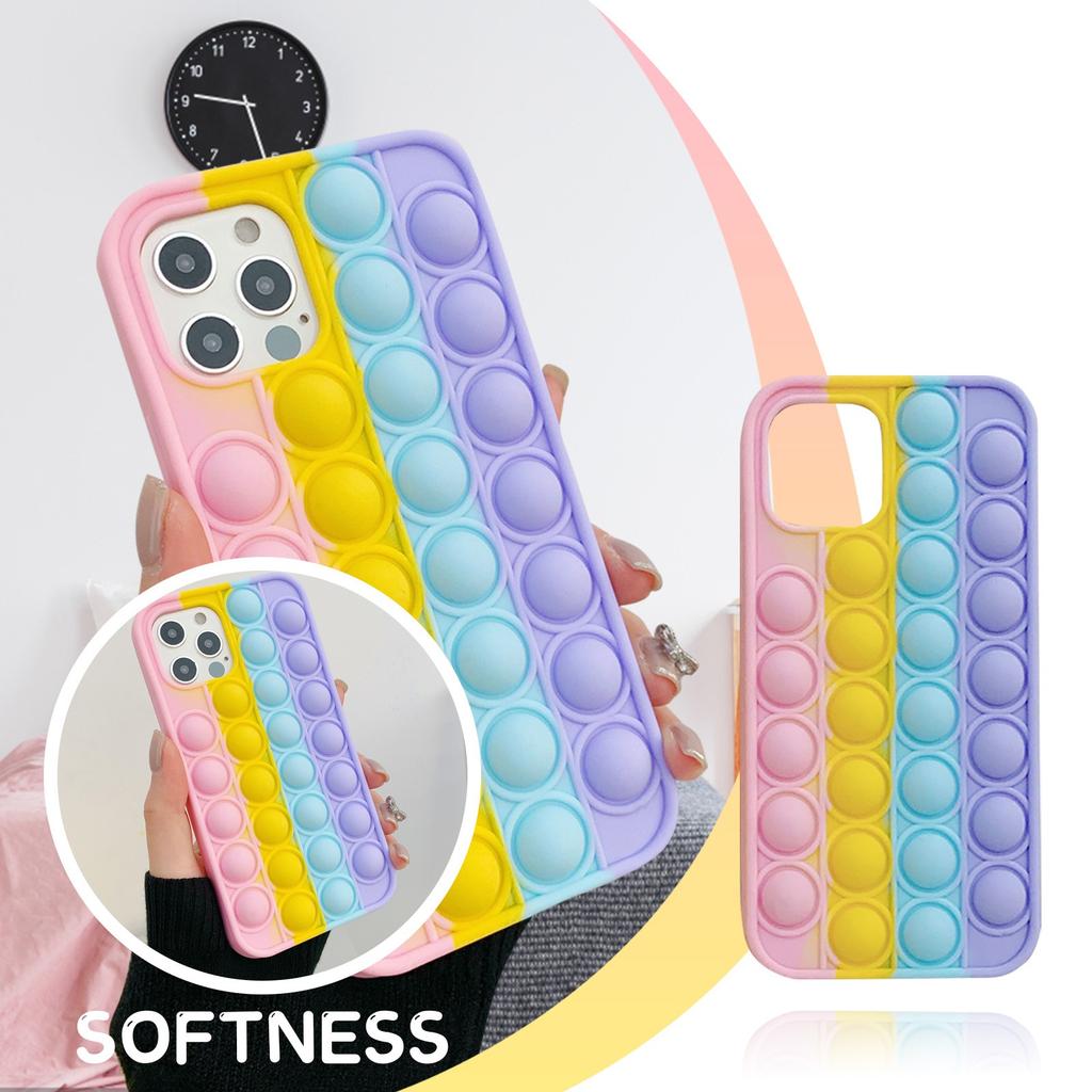  Reliver Stress Toys  Phone Case For  8/XR/11/12 Push Bubble