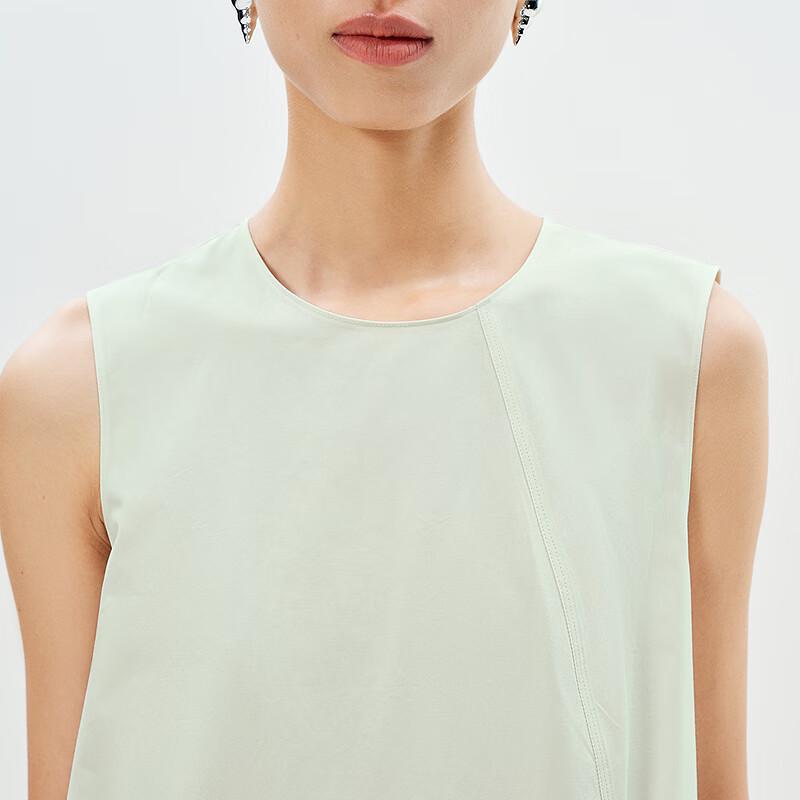 Less Women's Round Neck Sleeveless Cotton Dress