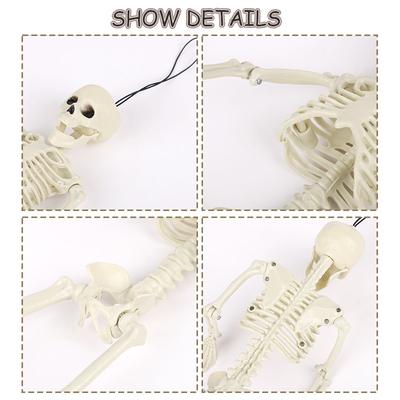 40cm Halloweenská Lebka Kostlivec, Polohovatelný Kostlivec, Kosti Lidského Tvaru, Halloweenské Párty Domácí Dekorace, Hororové Rekvizity Strašidelného Domu