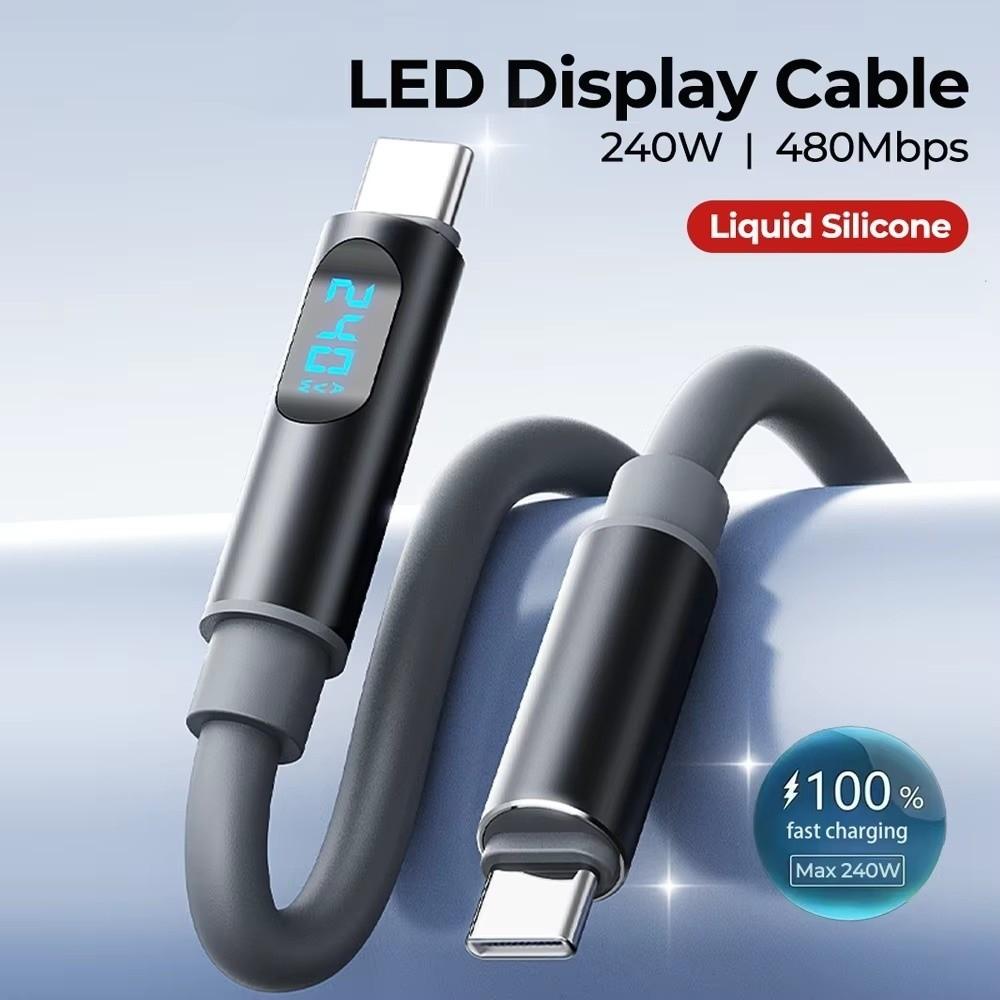 1.2m/1.8m 240W Super Charging Cable Type-C To Type-C Type-C Cable Durable Charging Cable Adapter