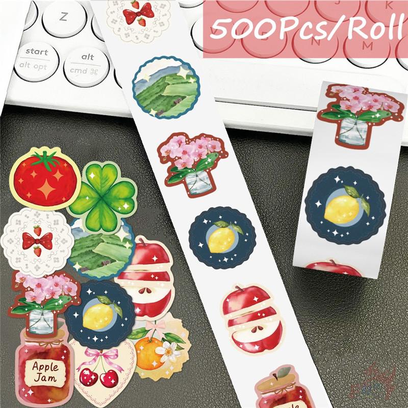 500Pcs/Roll Little Happiness - Lucky Life Kids Rewards Stickers - DIY Scrapbooks Album Decor Sealing Label Decals