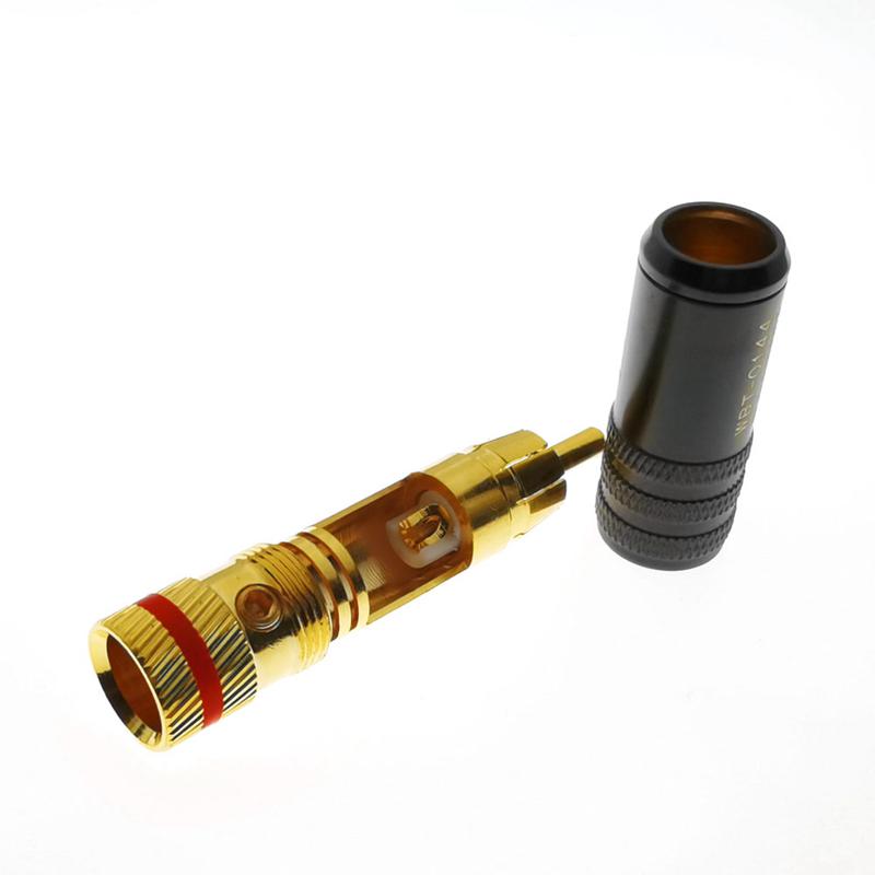 WBT-0144 Gold Plated for RCA Plug for RCA Plug-in Type AV Audio and Video Plug Video Plug Connector