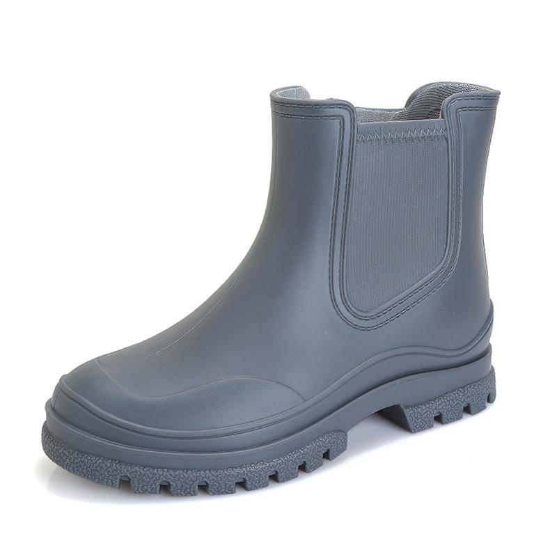 Women's Korean Style Chelsea Ankle Rain Boots - Versatile, Non-Slip, Waterproof Martin Boots.
