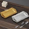 European-Style Rectangle Fruit Plate,Exquisitely Carved Stars Texture Metal Cake Tray,Dessert Living Room Snack Plate Decoration