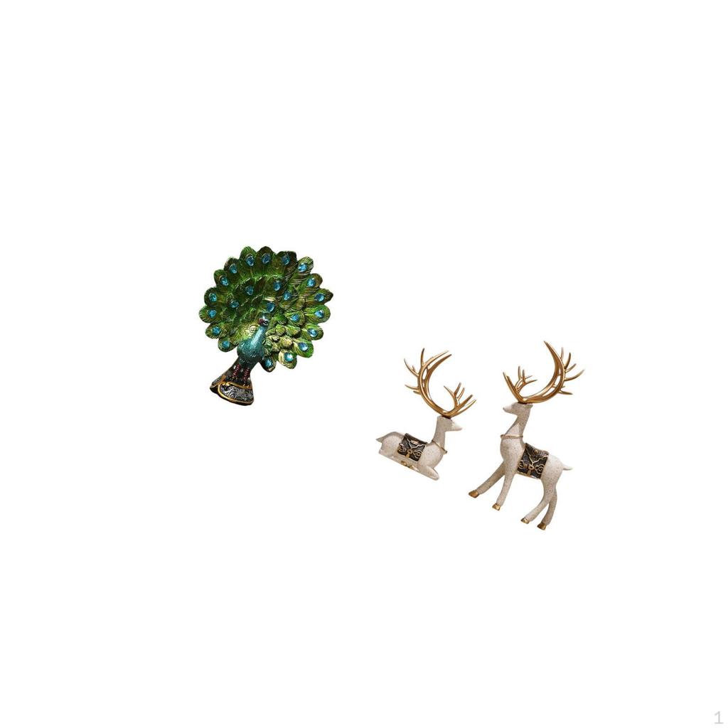 Elegant Animal Sculpture Collection Featuring Peacock And Reindeer Statues for Bedroom Office Living