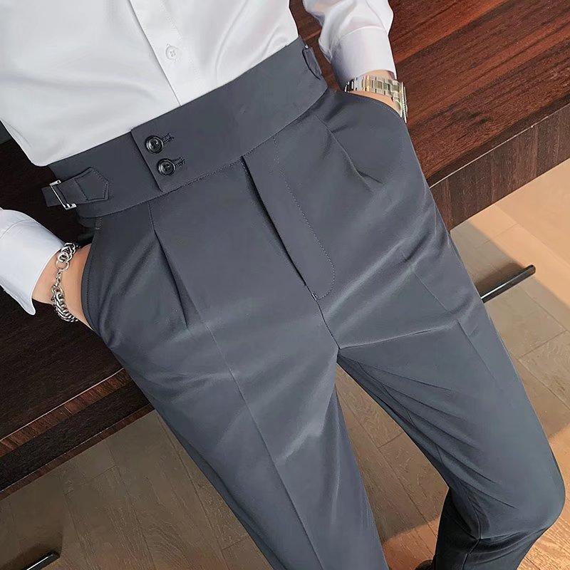 Frühling Sommer Herbst Hochtaillierte Hose Herren Formelle Hose Business Casual Hose