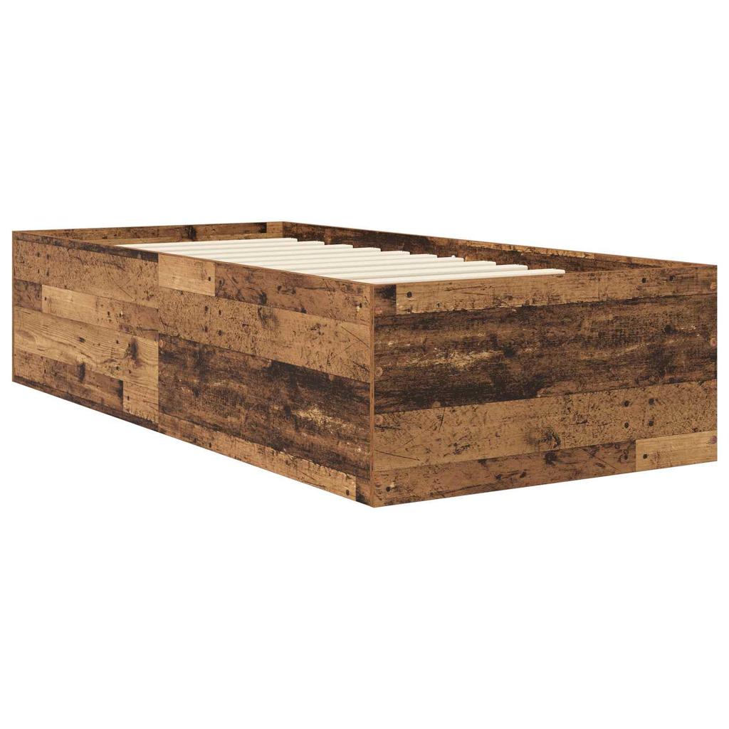 Floor Bed Frame Reclaimed Wood 80 x 200 cm Engineered Wood