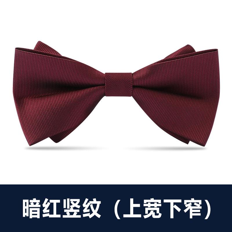 Men'S Double Bow Tie Groom Best Man Burgundy Black Dress Shirt Wedding British Korean Edition Bow Women