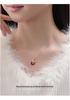Tichya Red Agate Horseshoe Buckle Necklace, Women's S925 Sterling Silver, Chinese Style Niche Coin Collarbone Chain