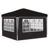Pop Up Party Tent 288 X 288 X 245 Cm Black Oxford Fabric