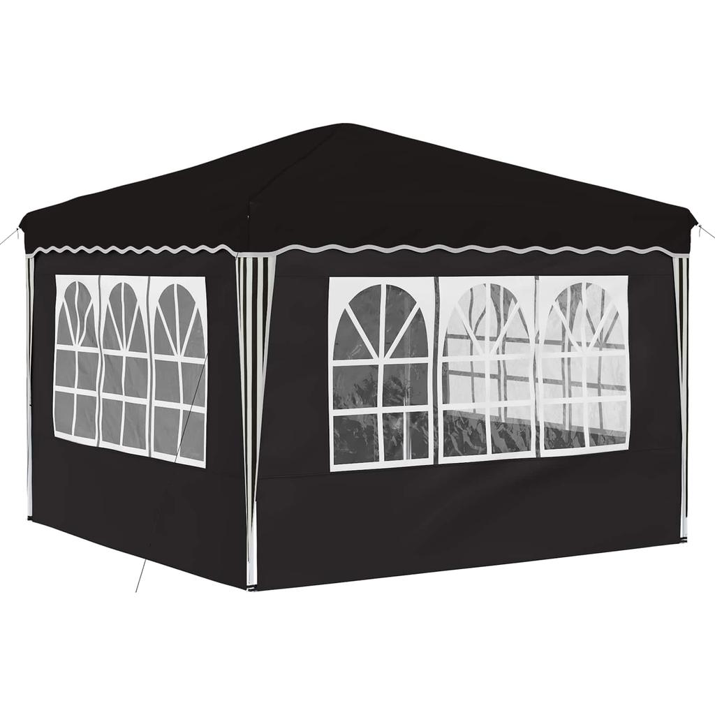 Pop Up Party Tent 288 X 288 X 245 Cm Black Oxford Fabric