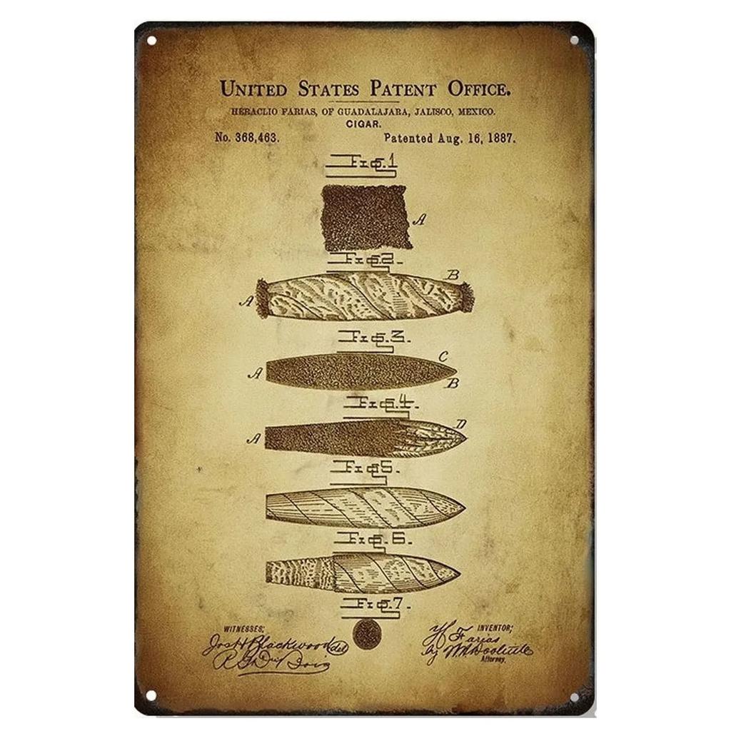 Whiskey Cigar Plaque Metal Tin Signs Wall Decoration Vintage Art Posters Iron Painting for Man Cave Home Cafe Garden Club Bar