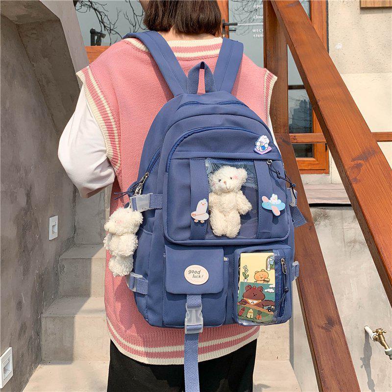 Stylish Large Capacity Korean Ulzzang Cartoon Backpack for Teen Girls